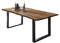 SAM Esszimmertisch 120x80 cm ULM, Baumkantentisch naturfarben, Akazienholz massiv, U-Gestell aus Metall schwarz