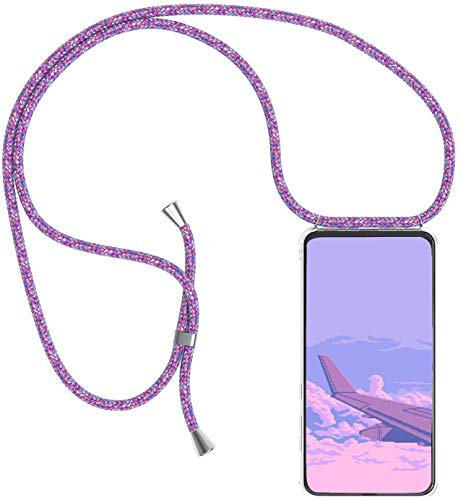 Hkess Funda para Xiaomi Mi 9 con Correa Colgante para Llevar en el Cuello - Carcasa de movil con Cuerda para Colgar - Carcasa Transparente de TPU con Cuerda para Colgar en el Cuello