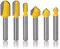 Mesee 6 Pieces Grooving Router Bit Set, 90 Degree V-Groove and Round Nose Groove Router Bits Woodworking Carving Cutter Tool for 3D CNC Signmaking Lettering Engraving, 1/4 Inch Shank