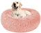 Hundebett Katzenbett Flauschig Rund aus Plüsch - Donut Kuscheliges Hundekissen Hundekorb Waschbar S/M/L/XL/XXL für Kleine, Mittelgroße und Große Hunde, Katzen und Andere Haustiere (XXL-80cm, Rosa)