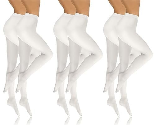 Sesto Senso 6 pares Medias Opacas 40 DEN Microfibra Colores Ropa Mujer Blanco 4 L SET 2