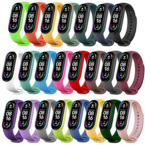 Yishark Correas de Repuesto para Xiaomi Mi Band 6 / Xiaomi Mi Band 5 / Amazfit Band 5 [23 Piezas] Silicona Pulseras para Xiaomi Mi Band 6 / Xiaomi Mi Band 5 / Amazfit Band 5 Reloj Brazalete