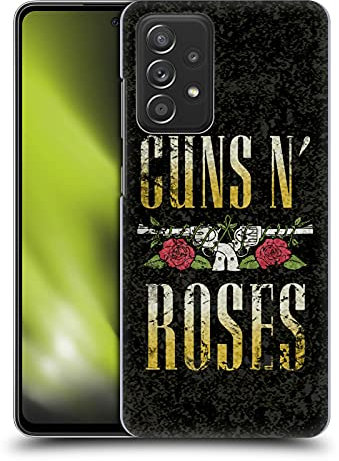 Head Case Designs Offizielle Guns N' Roses Text Logo Pistol Kunst Harte Rueckseiten Handyhülle Hülle Huelle kompatibel mit Galaxy A52 / A52s / 5G (2021)