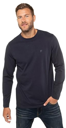 JP 1880 Herren große Größen Menswear L-8XL bis 8XL, Langarmshirt, Sweatshirt mit Logo-Stickerei, Basic, Rundhals, Regular Fit, Baumwolle 702559