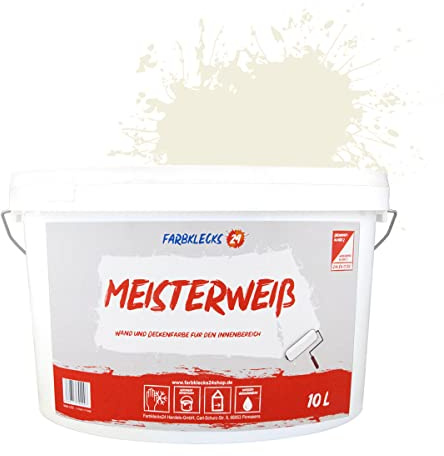 Farbklecks24 Meisterweiß Color, Wandfarbe Beige 1-0 (10L),(versch. Farben),hohe Deckkraft
