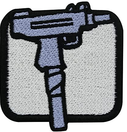Finally Home Retro Gamer Uzi Waffe Patch zum Aufbügeln | Old School Patches, Bügelbild, Vintage Aufbügler, GTA Aufnäher, Bügelpatch