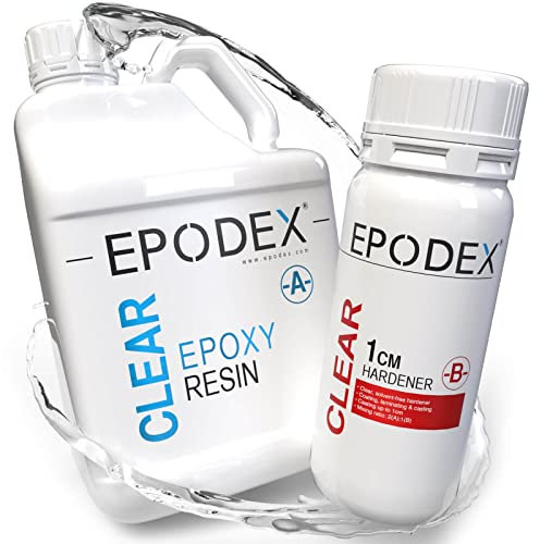 EPODEX® 2K Epoxidharz | Epoxy in Gießhöhe 0-1cm | Kunst, Handwerk und Epoxidharz Zubehör | Gießharz | Kunstharz | Resin | Klar oder in 40 Epoxidharz Farbe | Mengenrabatt