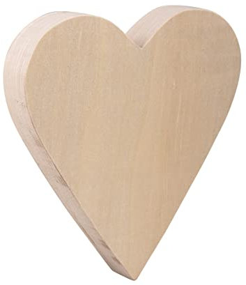 Rayher Holz-Herz zum Bemalen und Dekorieren, naturbelassene Herzform für Brandmalerei, Deko Herz, Holz FSC zertifiziert, 20 x 18,5 x 2,7 cm, 64504505, Natur