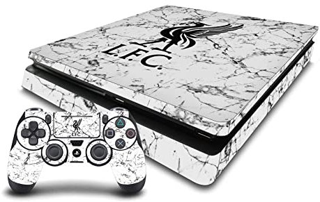 Head Case Designs Offizielle Liverpool Football Club Black Liver Bird Marmor Kunst Vinyl Haut Gaming Aufkleber Abziehbild kompatibel mit Sony Playstation 4 PS4 Slim Console and DualShock 4 Controller