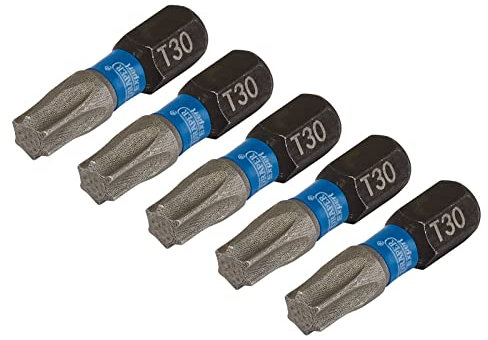 Draper 05496 TX-Star Impact Screwdriver Bits, T30 x 25mm (Pack of 5)