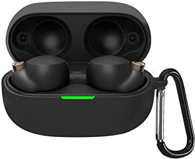 BELIYO Protective Case for Sony WF-1000xm4, Silicone Shockproof Skin Cover, Waterproof with Carabiner Accessories (Black)