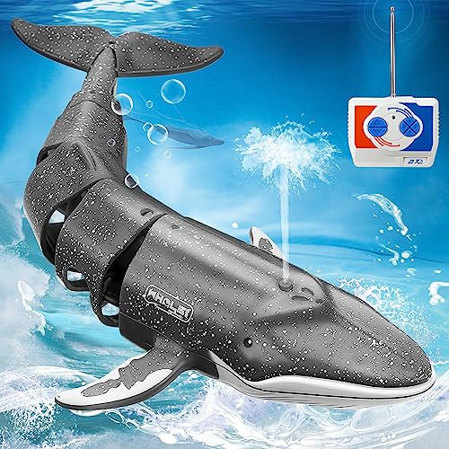 Luckits Ferngesteuertes Hai-Spielzeug, RC Boot Simulation Hai, Shark Spielzeug Pool Wasserspielzeug, Elektrischer Boot ferngesteuert Spielzeug Geschenk für 6+ Jahre alte Jungen und Mädchen