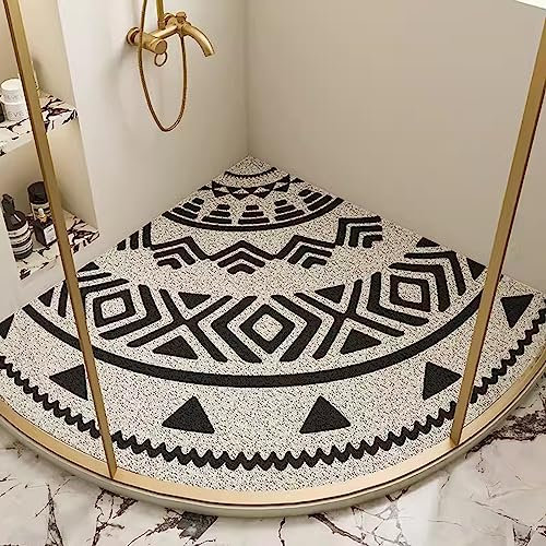 EUPXRHY Tapis de Douche d'angle AntidéRapant, Tapis de Douche Angle Loofah, Triangulaire Tapis Cabine de Douche avec Trou de Drainage, pour Douche ou Baignoire,D,70x70cm(28x28inch)