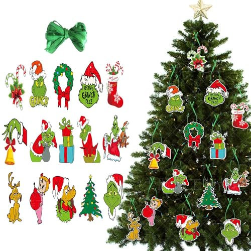 Appendino natalizio Grinch, Aipeeo 30 pezzi ornamenti di Natale, Grinch, Grinchs Ornamenti Natalizi, Ornamenti per l'albero di Natale