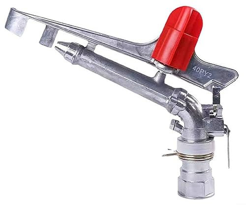 Pistola de riego Ajustable de 2 Pulgadas de para 360° para Agricultura, aspersor de riego de área Grande, rociador de riego de jardín y Granja (Radio de pulverización: 130 pies)