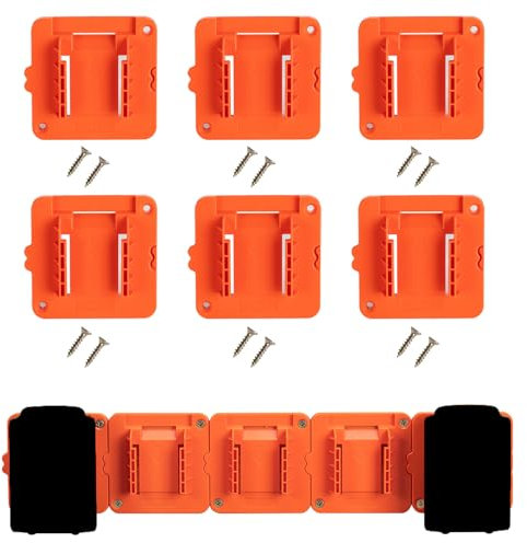 Crtbelfy Battery Holder Compatible for Black & Decker 20V Battery Storage Wall Mount fit for 20V LBXR20 LB20 LBX20 Batteries 6 Pack