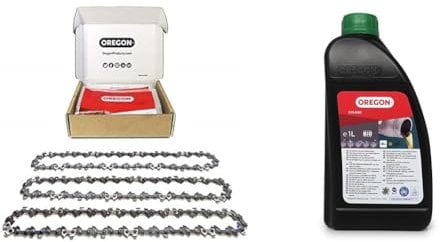 Oregon 91P - Set di catene per motoseghe da 3 pollici (40 cm - barra di montaggio), 57 maglie di trasmissione, basso rimbalzo, compatibile con Titan, Gardenline, Black & Decker e altri