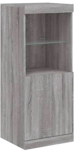 vidaXL Sideboard mit LED-Leuchten Grau Sonoma 41x37x100 cm