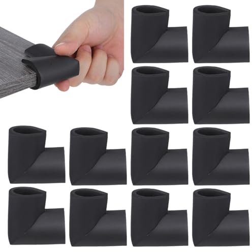 NUOBESTY 12 StüCk U-FöRmige MöBel Eckenschutz Aus Schaumstoff FüR MöBel Und Rahmen Einfache Installation Schwarz
