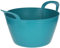 Kerbl Trog FlexBag aquamarin (flexibler Futtertrog, Müslischüssel, Fassungsvermögen 12 Liter, Futtereimer mit zwei Griffen) 3228269