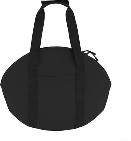 CARMOTTER Grillpfannentasche, 600D Oxford-Gewebe, Robust und Kratzfest, Bequemer Griff, Für Grilltablett bis 35 cm Durchmesser und 8 cm Dicke, Schwarz/Khaki, Unisex, Casual