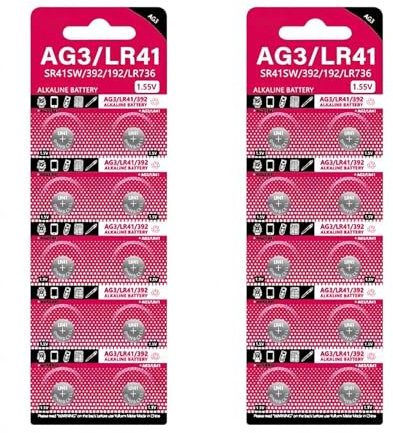 Bestvisse Cell Coin Lithium Batterie AG3 1,55 V Knopfzellen SR41 192 L736 384 SR41SW CX41 LR41 392 für Lampen Uhren Kameras