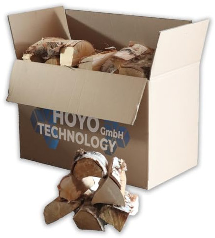 Premium Kaminholz 30 kg Birke - 5-20 cm Scheite - Ideal für Kamin, Grill, Ofen & Feuerstelle - Trockenes Brennholz