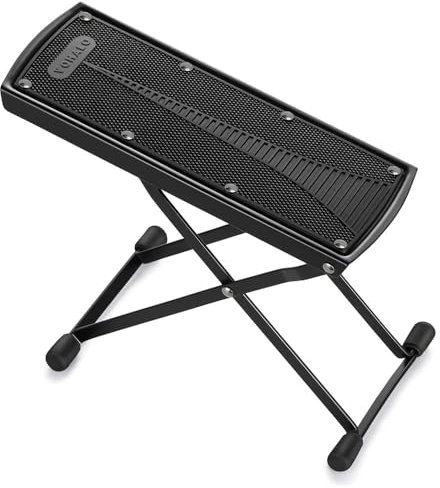 VOHALO Repose-pieds pour guitare 6 niveaux réglables avec patin en caoutchouc antidérapant pliable pour guitare classique, acoustique, électrique