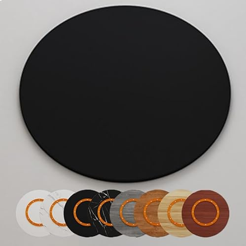 GSKFXJ 50cm 60cm 80cm Mesa Giratoria De Comedor Grande Plato Giratorio De Madera Lazy Susan, Bandeja Giratoria para Cocina, Grueso Y Duradero(Black,60cm/24in)