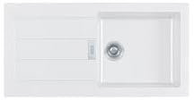 Fregadero Franke Sirius 2 S2D 611L de resina en color blanco con escurridor blanco para montaje sobre encimera 100x50 143.0616.928