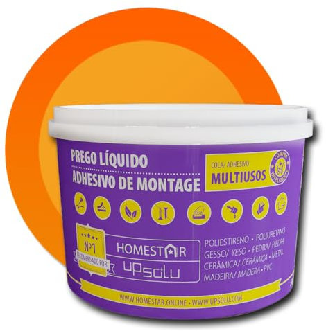 Adhesivo de Montaje Multiusos (5Kg) interior y exterior, Pegamento fuerte (clavo) de base acuosa, Pintable. Todos Materiales PVC, Madera, Metal, Cerámica, Yeso, Corcho, Piedra, Poliestireno,etc.