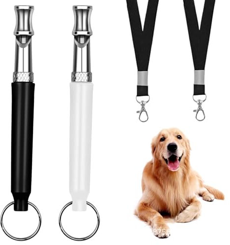2 STK Hundepfeife Rütter Rückruf,Erziehungshilfen für Hunde Pfeifen,Hundepfeife Hochfrequenz Lautlos,Metall Pfeife Hund,Dog Whistle & Pfeife Hunden Tragbar mit Lanyard Einstellbare,für Hundetraining