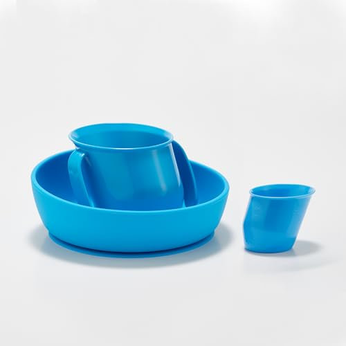 Doidy Juego de taza, cuenco y mini taza (azul)