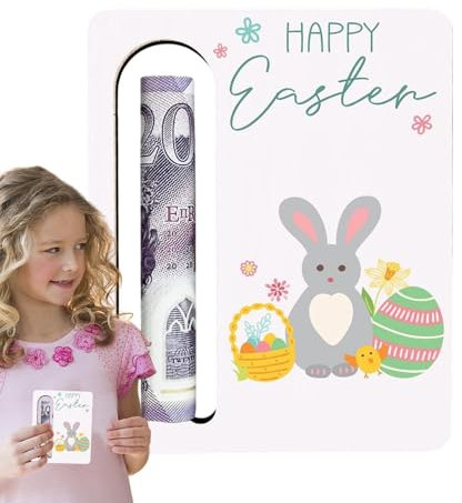 Ostern Geldbrse Papierkorb Ostern Geldbrse Geldgeschenk Für Osterhase Happy, Süße Bunte Holzkarten-Ärmel | Multif Party Dekorationen