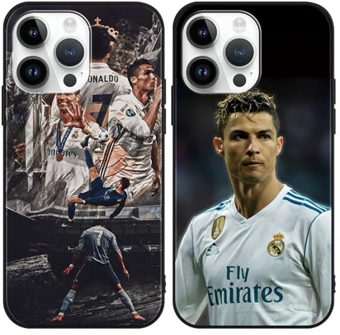 TBNMBGY 2 Stück Handyhülle für Samsung Galaxy A16 5G 6.7, Stoßfest Silikon TPU Kratzfest Hülle Schwarz, Sport Fußball Cool Legend Player 7 10 Mode Muster Design Schutzhülle für Jungen Fan, Mode