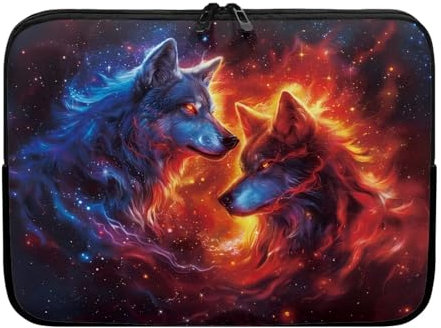 UOIMAG Wolf - Bolsas para laptop Galaxy de 10 pulgadas, para laptop, tablet, maletín, tamaño de 15 pulgadas