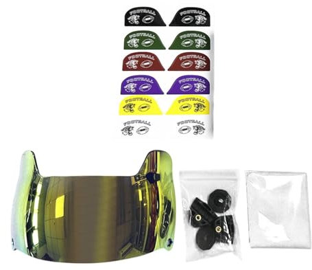 rockible Football Visor Rugby Visor Ersatz für Fußballhelme Gesichtsschutz, Gold