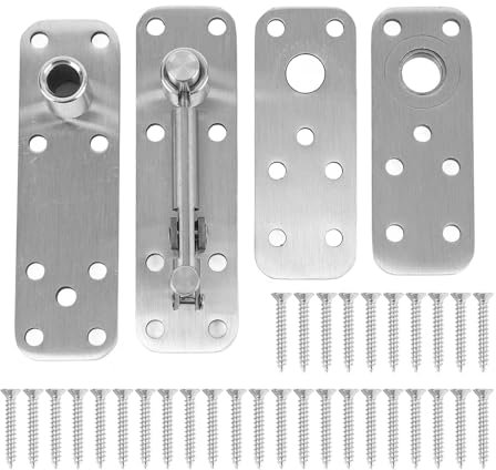 600LB Heavy Duty Hidden Door Hinge - Adjustable Extension, Silent 360° Rotation, Stainless Steel Pivot Hinges for Wooden, Aluminum, Concealed Doors with Hardware Kit