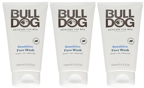 Bulldog Skincare Sensitive Face Wash For Men Cleanser 150ml x 3 Pack