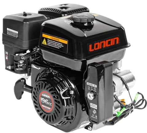 Garden Parts Motor Loncin G200FD-A 6PS 196cc Horizontalwelle Typ A 20x50mm kompatibel mit Honda GX160 GX200 Benzinmotor Elektrostart Euro5 Ersatzmotor für Rüttelplatten Wasserpumpen Stromerzeuger und