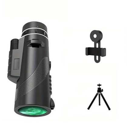 Mengshen 10x40 Telescopio Monoculare Pro Kit con Adattatore Universale Telefono Treppiede per Smartphone Digiscoping Fotografia