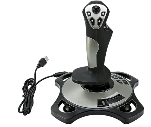 Jectse USB-Gaming-Flugsimulator-Gamecontroller mit Vibrationsfunktion und Drosselklappensteuerung, Kabelgebundener Flight Stick für PC XP VISTA 7 8 10 Computer Laptop