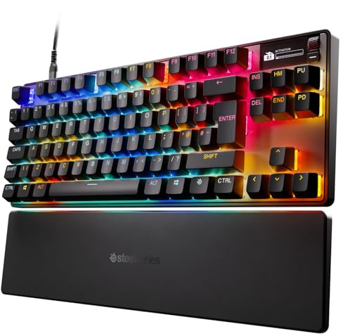 SteelSeries Apex Pro TKL Gen 3 - Gaming Keyboard - Hall Effect Switches; OmniPoint 3.0 - Adjustable Actuation - Game-Ready Presets - Rapid Trigger, SOCD - English QWERTY (Renewed)