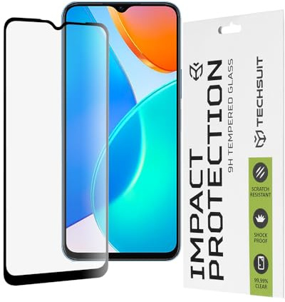 Techsuit Displayschutzfolie für Honor X6, Honor X8 5G, Honor 70 Lite Gehärtetes Glas mit 9H Härte, Vollständige Abdeckung, Stoßschutz, Oleophobe Beschichtung, Anti Fingerabdruck, Blasenfrei, 111D Full