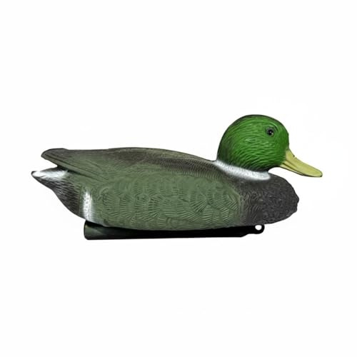 Sharplace Lockvogel Ente Tierfigur Gartendekoration 3D Teichfigur Naturgetreue Federstruktur Produziert aus Verstärktem PE für Lange Haltbarkeit für Jagd Rasen Garten Teich, Grüner Kopf Mandarine