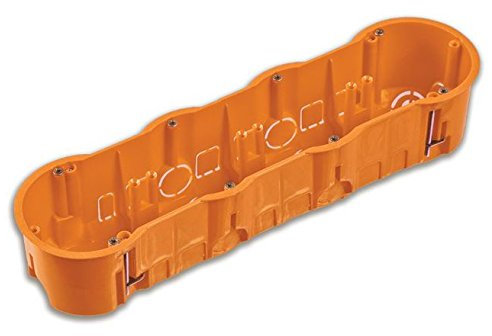 5er Set 4-fach Schalterdose Gerätedose Hohlwanddose Tiefe 60mm Fräsloch 4 x Ø 68 mm mit 8 vormontierten Geräteschrauben