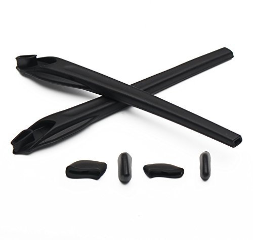 PapaViva Replacement Rubber Kits Nose Pads Pieces & Earsocks for Oakley Flak 2.0 OO9295/Flak 2.0 XL OO9188 Sunglasses - Black