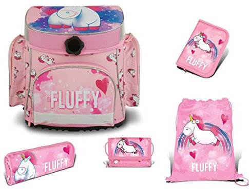 Fluffy Einhorn Schulranzen Set 5teilig