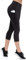 ALONG FIT Damen Capri Leggings 3/4 mit Handytasche High Waist Blickdichte Sporthose Hohe Taille Gym Leggings Bauchweg Yogahose für Fitness Joggen Schwarz XS