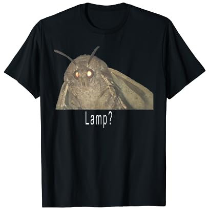 Funny Dank Meme Apparel Moth Lamp Meme T-Shirt, Herren, Erwachsene, Unisex, Halbarm, T-Shirt, Schwarz, S